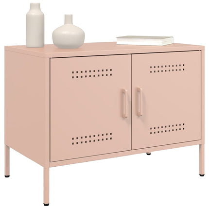 Tv-bänk 2 st rosa 68x39x50,5 cm stål