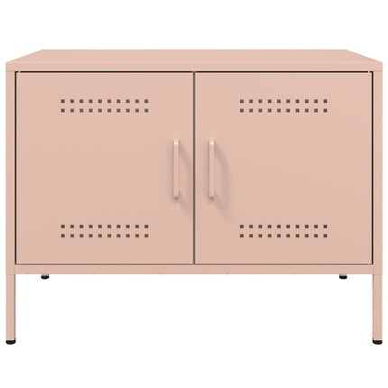 Tv-bänk 2 st rosa 68x39x50,5 cm stål