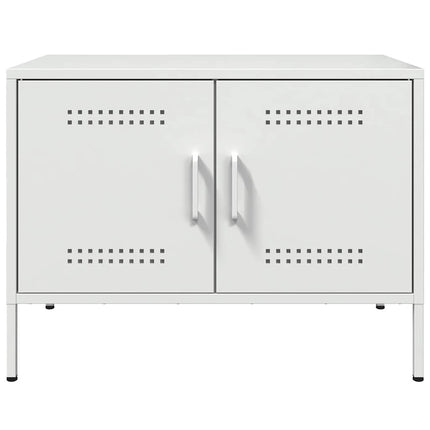 Tv-bänk vit 68x39x50,5 cm stål