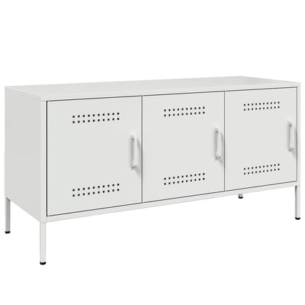 TV-skåp vit 100,5x39x50,5 cm stål