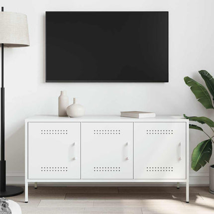 TV-skåp vit 100,5x39x50,5 cm stål
