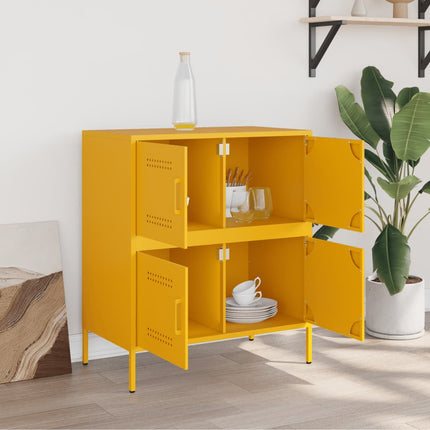 Skänk senapsgul 68x39x79 cm stål