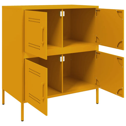 Skänk senapsgul 68x39x79 cm stål