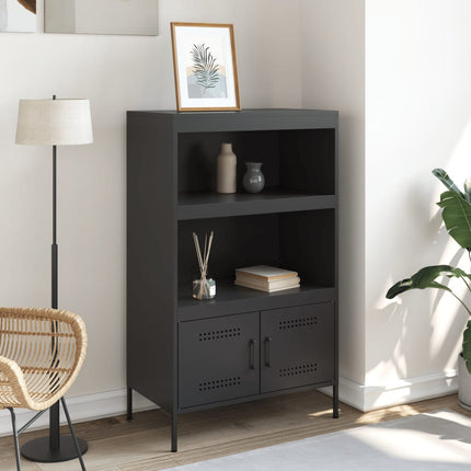 Högskåp svart 68x39x113 cm stål