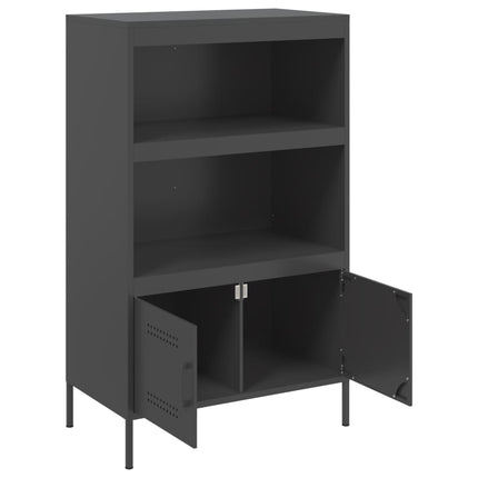 Högskåp svart 68x39x113 cm stål