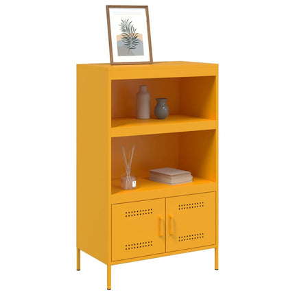 Högskåp senapsgul 68x39x113 cm stål