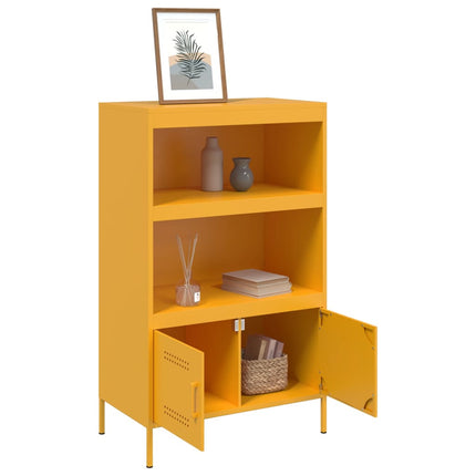 Högskåp senapsgul 68x39x113 cm stål