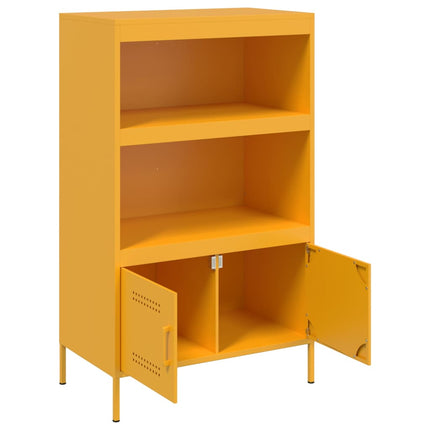 Högskåp senapsgul 68x39x113 cm stål