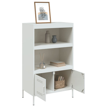 Högskåp vit 68x39x113 cm stål