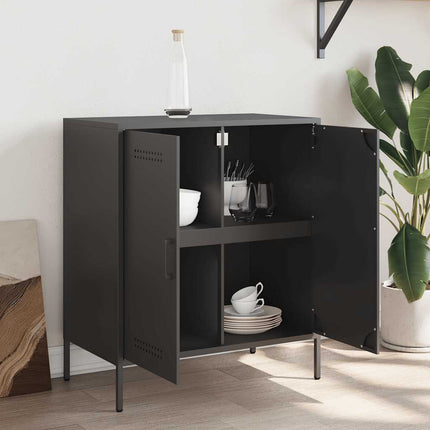 Skänk svart 68x39x79 cm stål