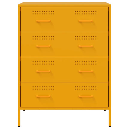Skänk senapsgul 68x39x89 cm stål