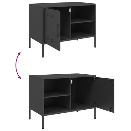 Tv-bänk svart 68x39x50,5 cm stål