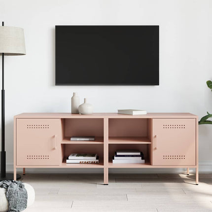 Tv-bänk 2 st rosa 68x39x50,5 cm stål