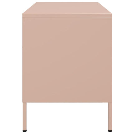 Tv-bänk 2 st rosa 68x39x50,5 cm stål