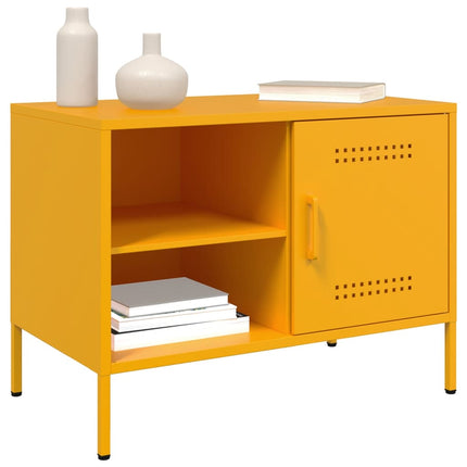 TV-skåp 2 st senapsgul 68x39x50,5 cm stål