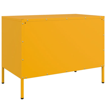 TV-skåp 2 st senapsgul 68x39x50,5 cm stål