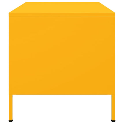 Soffbord senapsgul 68x50x50,5 cm stål