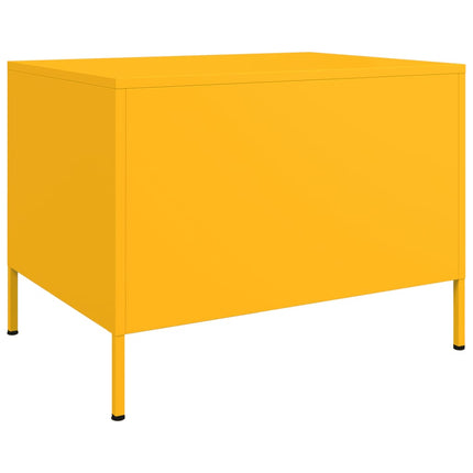 Soffbord senapsgul 68x50x50,5 cm stål
