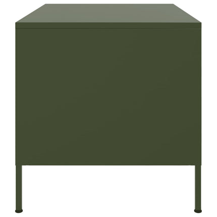 Soffbord olivgrön 68x50x50,5 cm stål