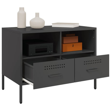 Tv-bänk svart 68x39x50,5 cm stål