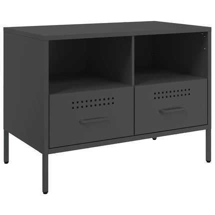 Tv-bänk 2 st svart 68x39x50,5 cm stål