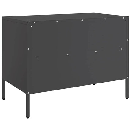 Tv-bänk 2 st svart 68x39x50,5 cm stål