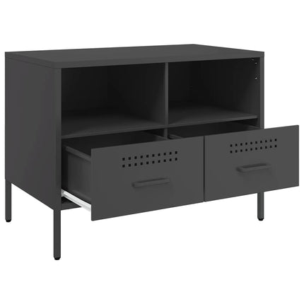 Tv-bänk 2 st svart 68x39x50,5 cm stål