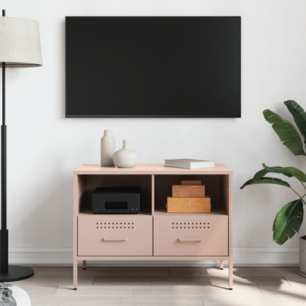 Tv-bänk rosa 68x39x50,5 cm stål