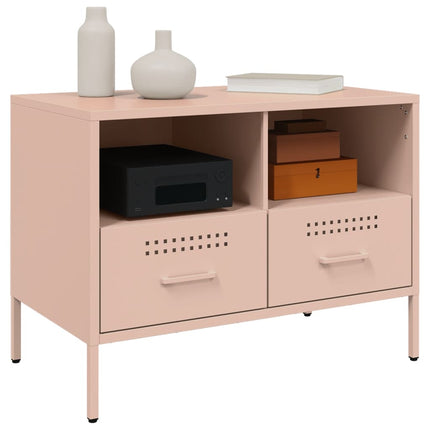 Tv-bänk rosa 68x39x50,5 cm stål