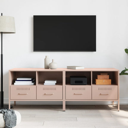 Tv-bänk 2 st rosa 68x39x50,5 cm stål