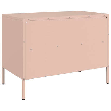 Tv-bänk 2 st rosa 68x39x50,5 cm stål