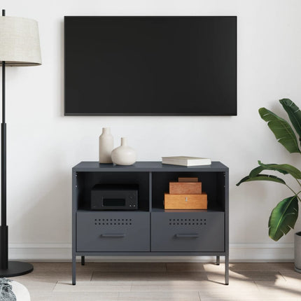 Tv-bänk antracit 68x39x50,5 cm stål
