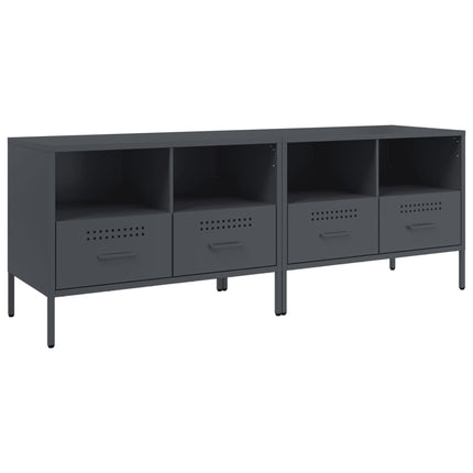 Tv-bänk 2 st antracit 68x39x50,5 cm stål