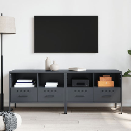 Tv-bänk 2 st antracit 68x39x50,5 cm stål