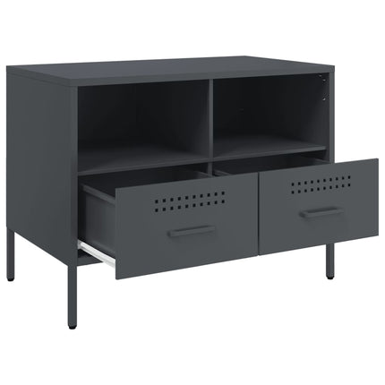 Tv-bänk 2 st antracit 68x39x50,5 cm stål