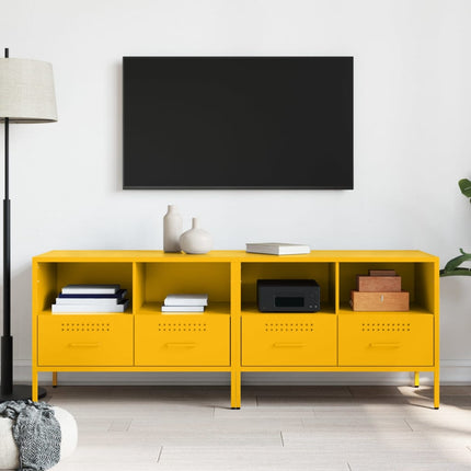 TV-skåp 2 st senapsgul 68x39x50,5 cm stål