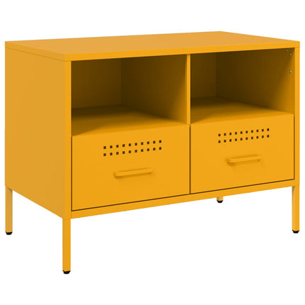 TV-skåp 2 st senapsgul 68x39x50,5 cm stål