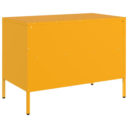 TV-skåp 2 st senapsgul 68x39x50,5 cm stål
