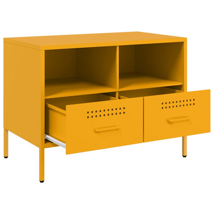 TV-skåp 2 st senapsgul 68x39x50,5 cm stål