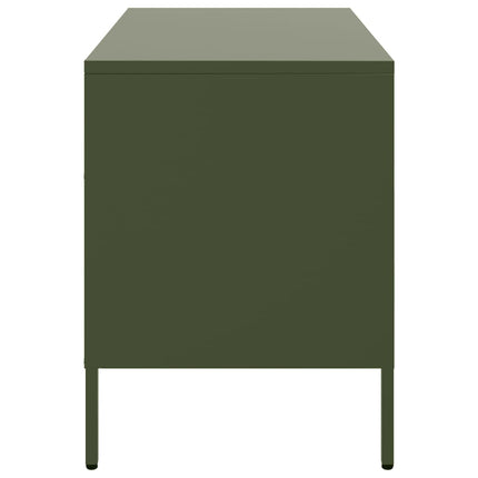 TV-skåp olivgrön 68x39x50,5 cm stål