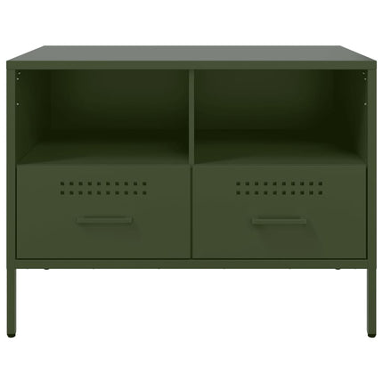 TV-skåp 2 st olivgrön 68x39x50,5 cm stål
