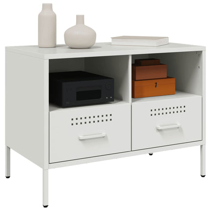 Tv-bänk vit 68x39x50,5 cm stål