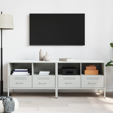 Tv-bänk 2 st vit 68x39x50,5 cm stål