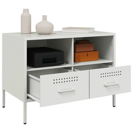 Tv-bänk 2 st vit 68x39x50,5 cm stål