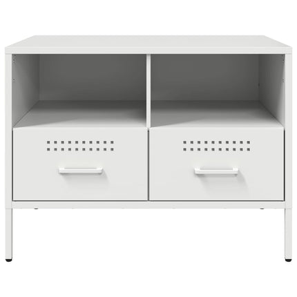 Tv-bänk 2 st vit 68x39x50,5 cm stål