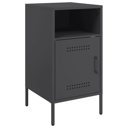 Sängbord 2 st svart 36x39x68 cm stål