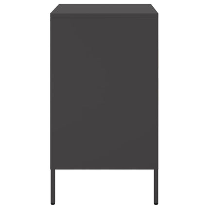 Sängbord 2 st svart 36x39x68 cm stål