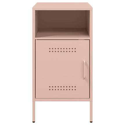 Sängbord 2 st rosa 36x39x68 cm stål