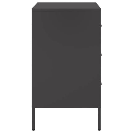 Sängbord 2 st svart 36x39x68 cm stål