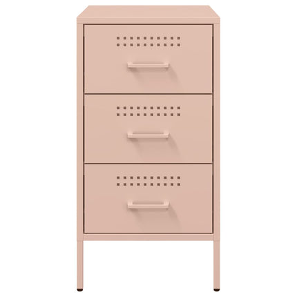 Sängbord 2 st rosa 36x39x68 cm stål